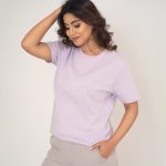 Women’s Premium Lavender Crewneck T-Shirt – Classic Basic Tees