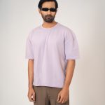Men’s Premium Drop Shoulder Oversized T-Shirt – Solid Lavender Streetwear Tees