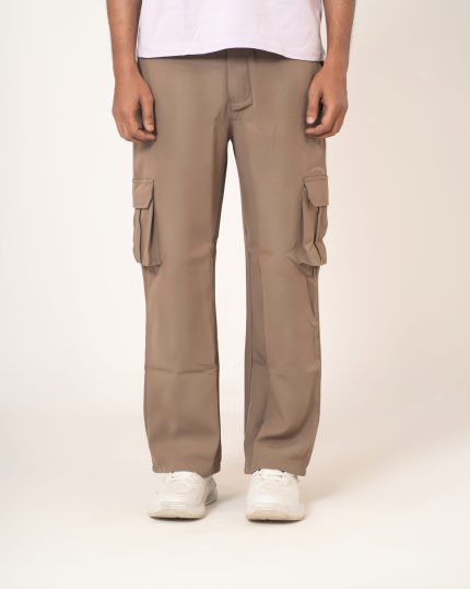 Men’s Baggy Fit Cargo Pants in Beige