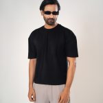 Men’s Premium Drop Shoulder Oversized T-Shirt – Solid Black Streetwear Tees